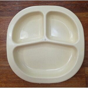 Vintage Rubbermaid Microwave Heatables Divided Plate Almond Speckled 3 Section